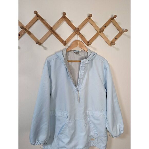 Nike Men's Quarter-Zip Wind Breaker Light Blue Oversized Hooded Jacket - Size M - Picture 6 of 11